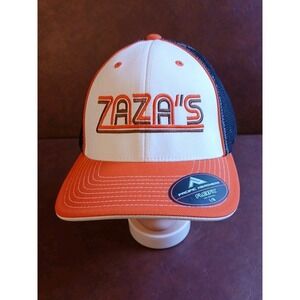 ZAZA'S Pacific Headwear Flex Fit  Embroidered Hat Cap ORANGE BLACK Sz L/XL #1585